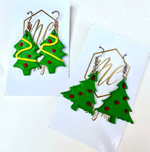 Christmas Tree Clay Earring