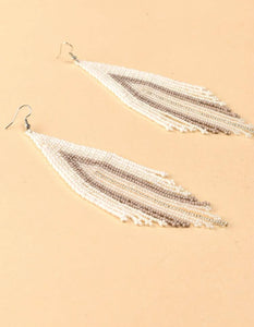 Diamond Fringe Beaded Earrings