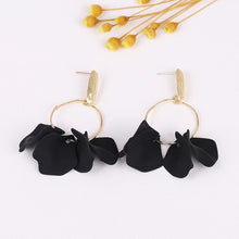 Circle Petal Earrings with Brush Gold Top