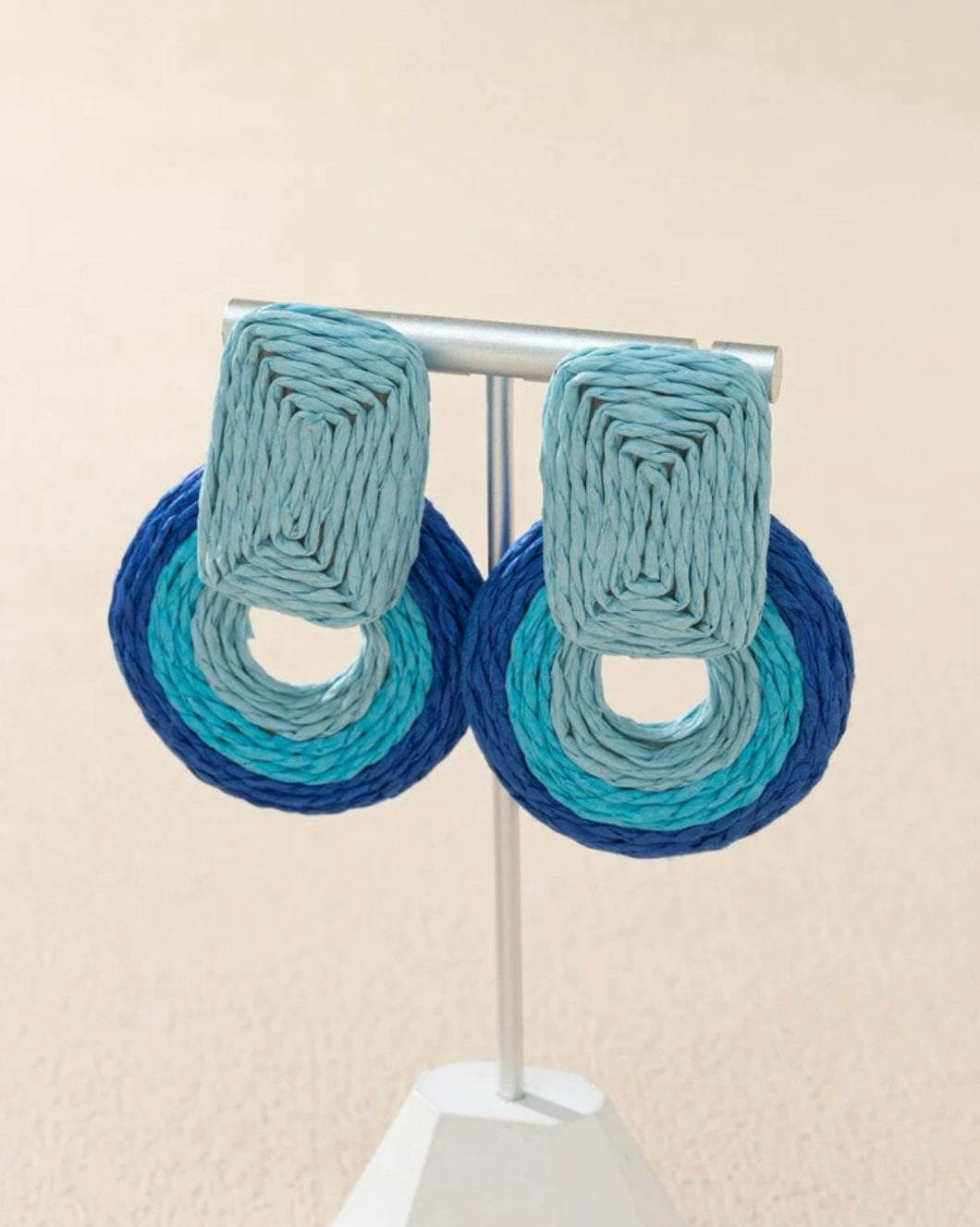 Color Block-circle Earrings