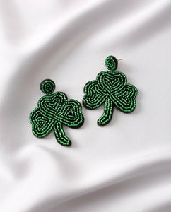 Beaded Clover Earrings