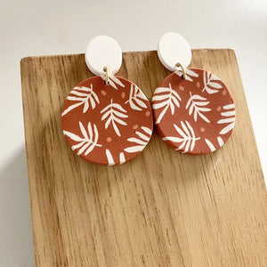 Round colorful clay polymer earrings