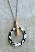 Circle Black White Long Acrylic Necklace