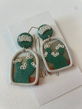 Cactus with Flowers Clay Earrings