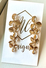 Flower Tiered Gold Drop Earrings