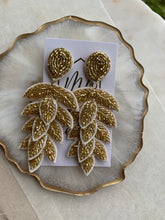 Beaded Leaf Earrings