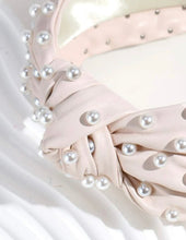 Leather Wide Knot Pearl Headbands