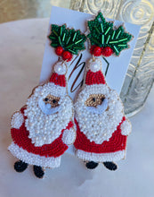 Beaded Santa Earrings