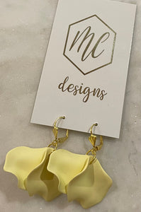 Small flower petal dangle earrings