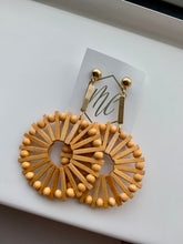 Large Wooden Circle Drop Earrings