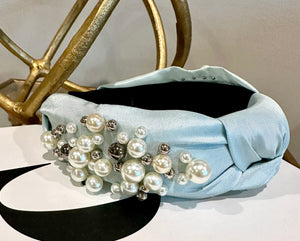 Fancy Pearl Beaded Knot Headbands