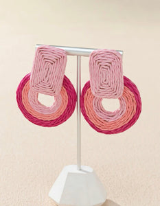 Color Block-circle Earrings