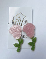 Glitter Rose Earrings