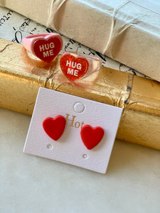 Heart Clay Studs