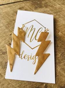 Lightning Bolt Earrings Gold