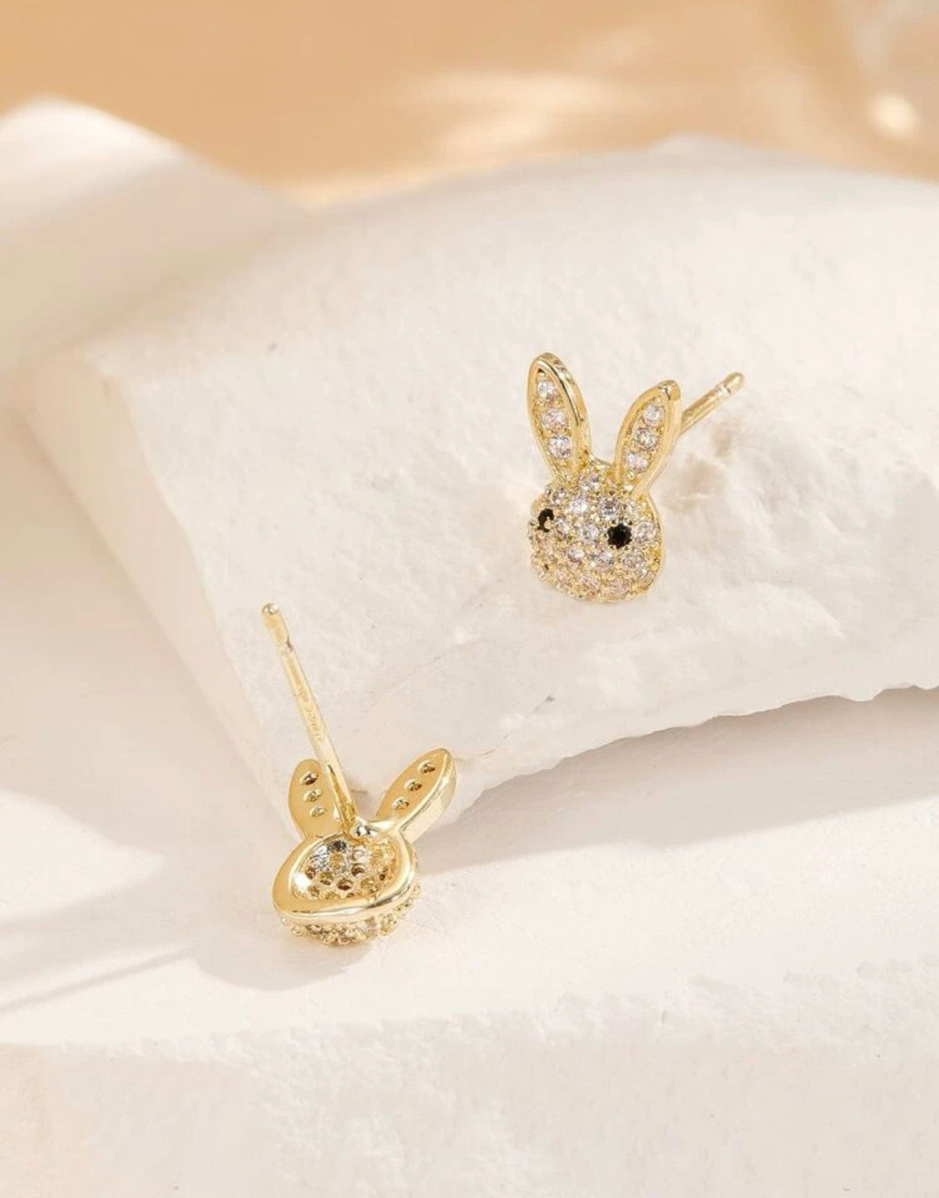 Rhinestone Bunny Studs