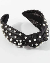 Leather Wide Knot Pearl Headbands