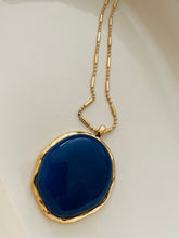 Quartz stone gold long necklaces
