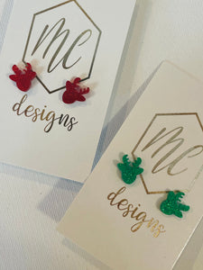 Small Glitter Christmas Studs