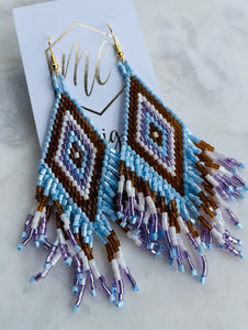 Beaded Boho Fringe Loom Earrings