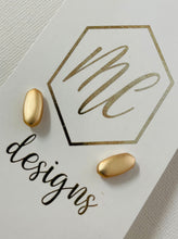 Oval Matte Studs Gold Silver