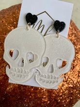 Glitter Skull Acrylic Earrings Halloween
