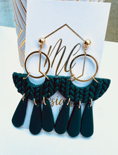 Dark Green Clay Earrings