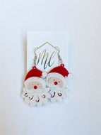 Santa Claus Glitter Christmas Earrings