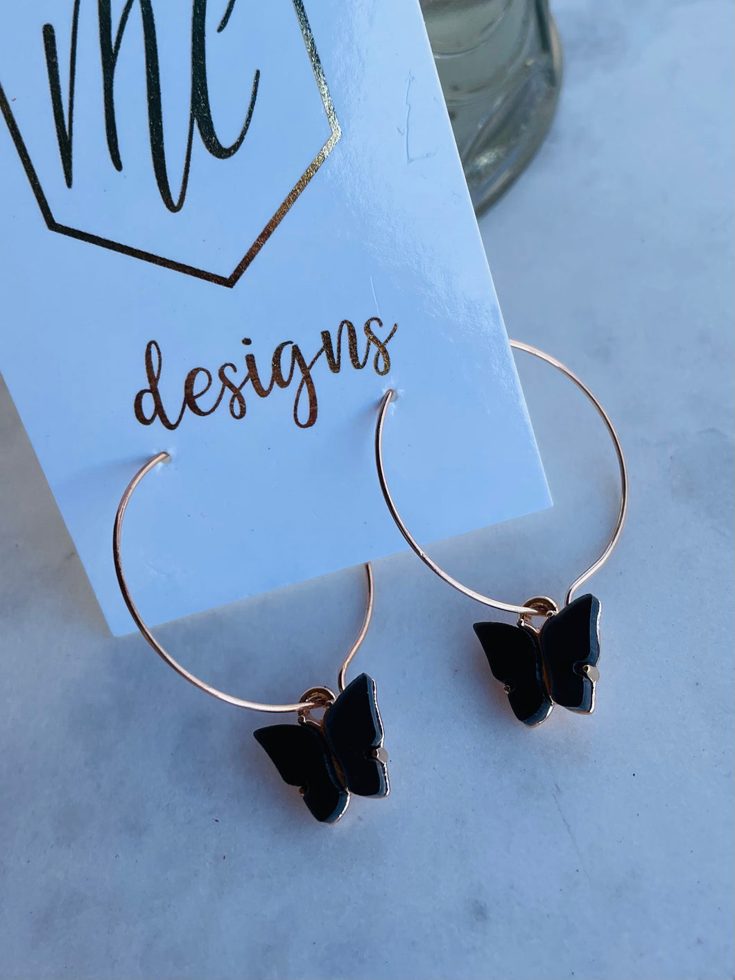 Butterfly Hoop Earrings