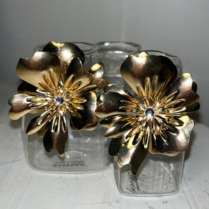 Large Gold Flower Earrings