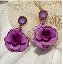 Spring Rose Flower Earrings