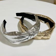 Leather Metallic Knot Headband