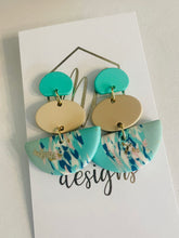 Triple aqua earrings
