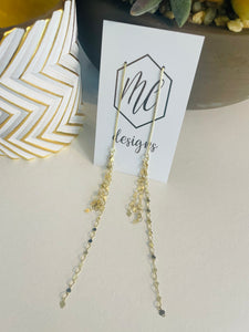 Dainty long chain earrings