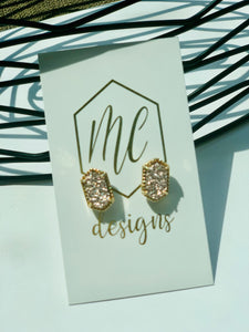 Druzy Studs with a Gold Rum- Elegant