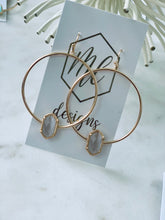 Gold Druzy circle earrings