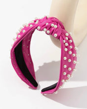 Leather Wide Knot Pearl Headbands