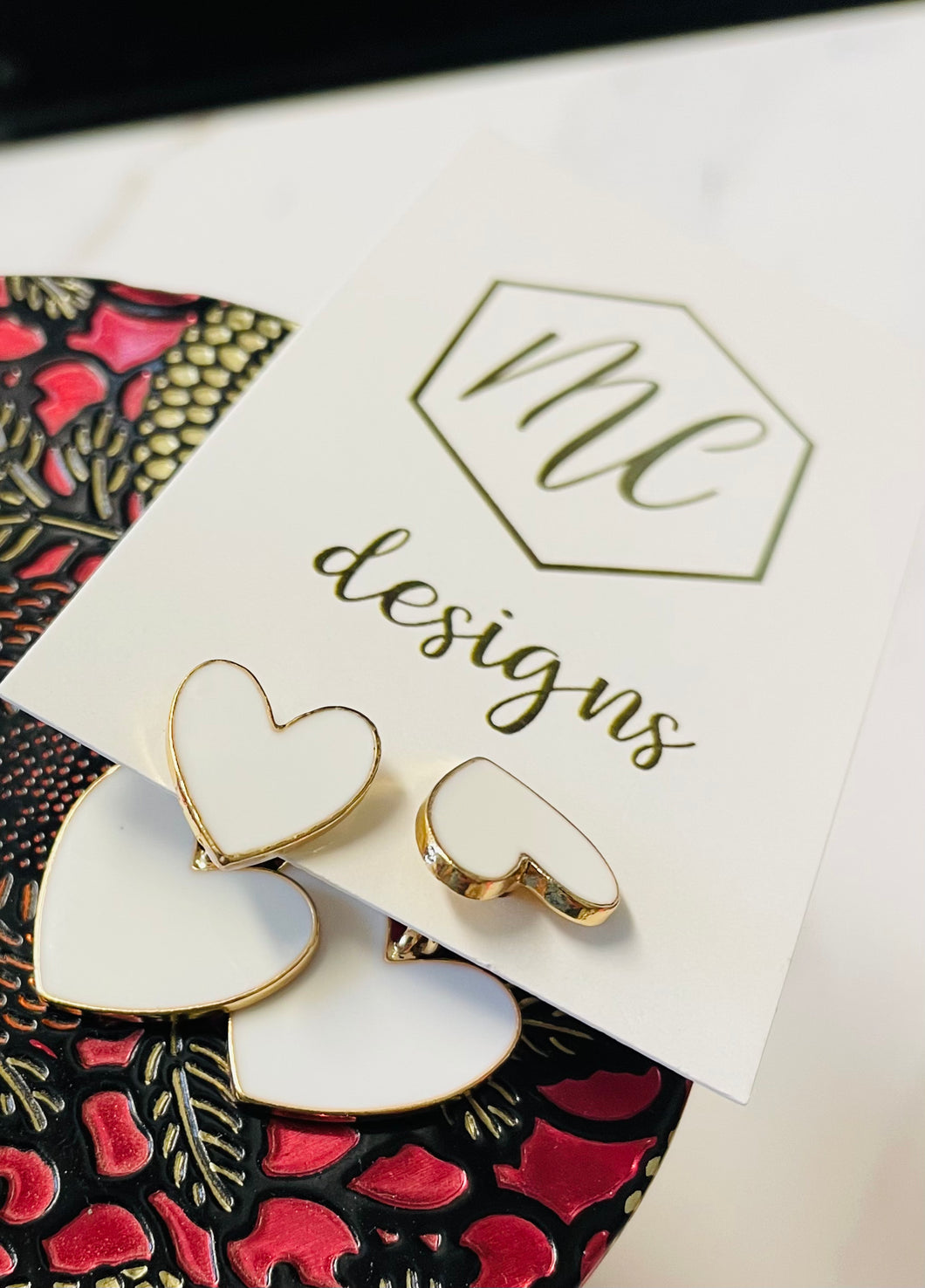 Double heart earrings