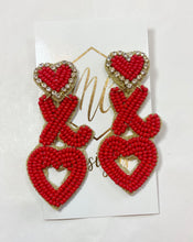 XO Love Beaded Valentine Earrings