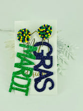 Assorted Beaded Mardi Gras Earrings