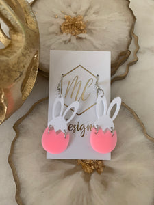 Bunny Egg Acrylic Earrings Easter