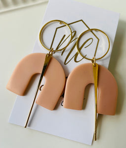 Abstract Horseshoe Shaped Clay Earrings