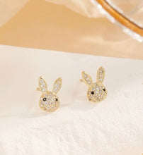 Rhinestone Bunny Studs