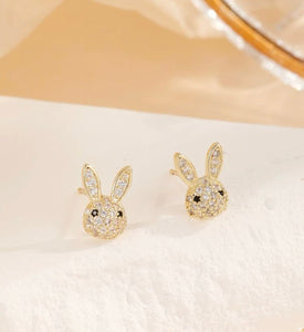 Rhinestone Bunny Studs