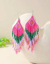 Diamond Fringe Beaded Earrings