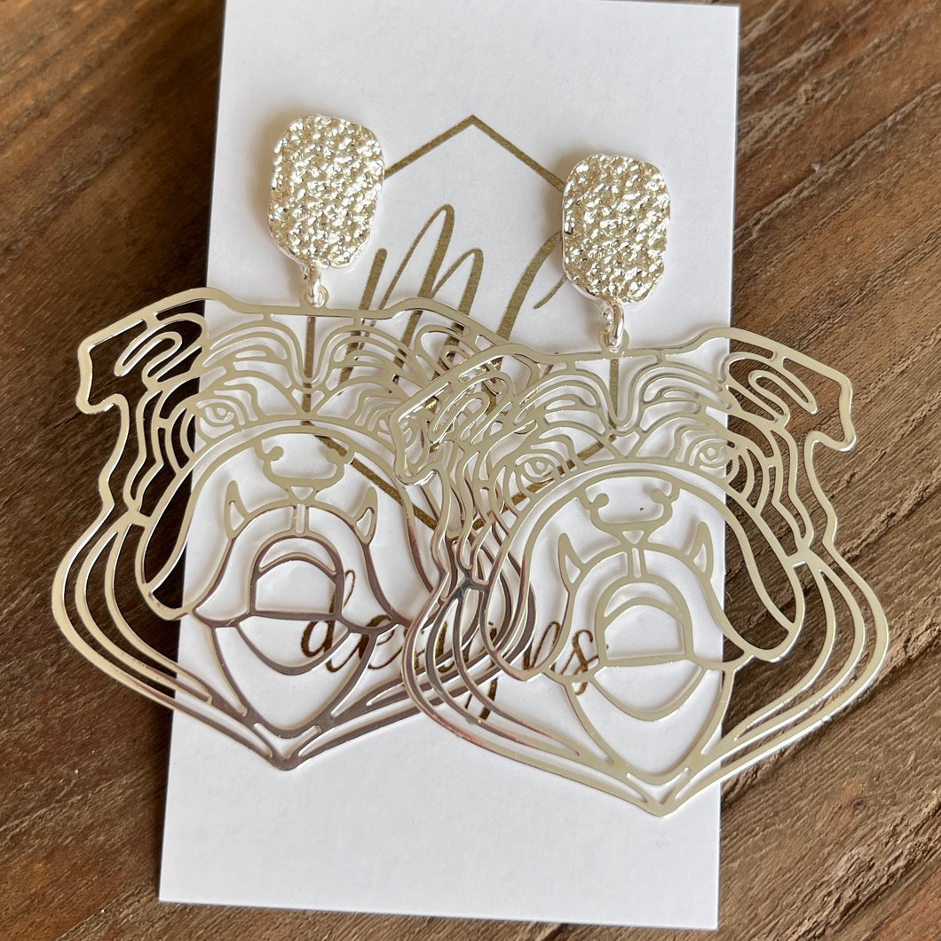 Bulldog Filigree Earrings