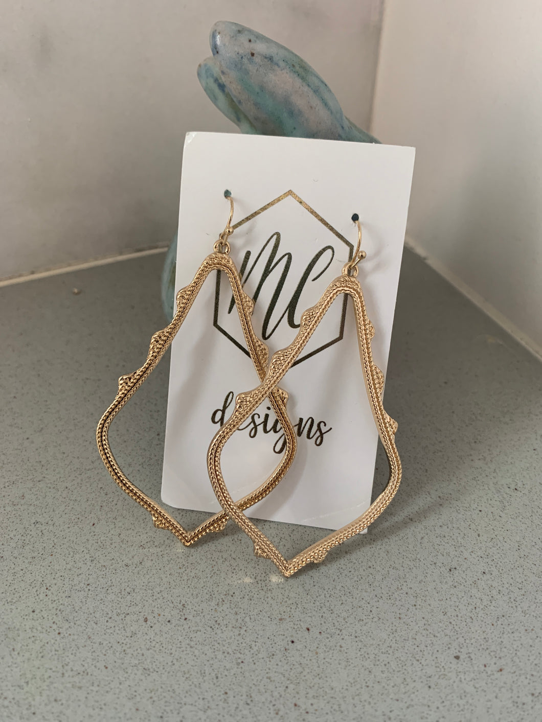 Extra Large Gold Open Teardrop Earring