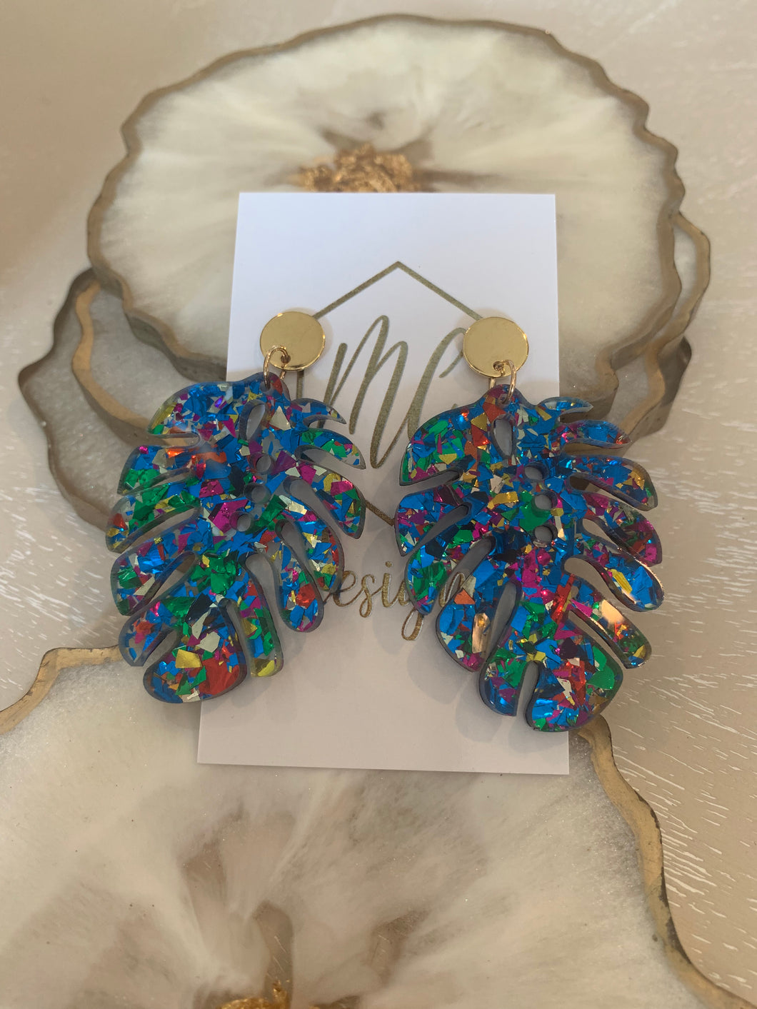 Rainbow Leaf Earrings