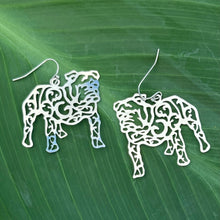 Bulldog Filigree Earrings Gold Silver