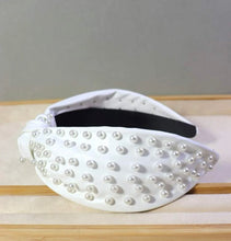 Leather Wide Knot Pearl Headbands